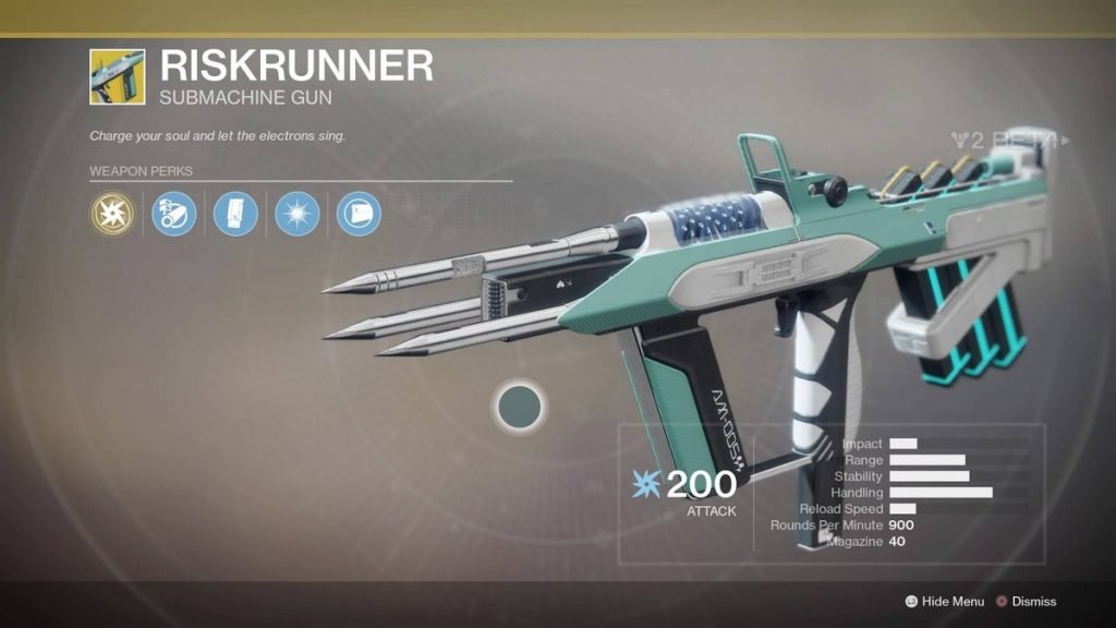 guia de armas exóticas de destiny 2_riskrunner