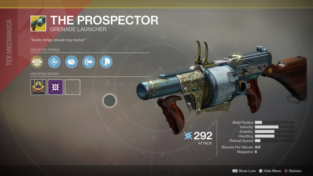 guia de armas exóticas de destiny 2_the prospector